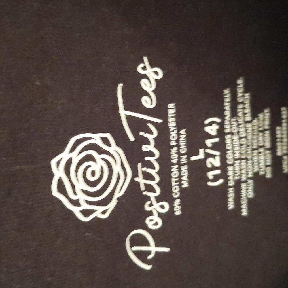 Black Cotton Positive Tees T-Shirt - Picture 2 of 3